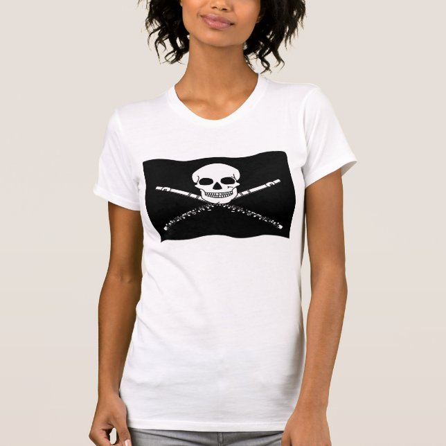 T-shirt de musique de cannelure de pirate (Devant)