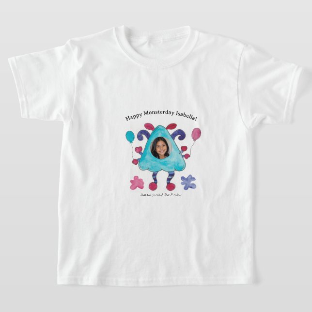 T-shirt de naissance pour enfants Monstre Triangle (Poser)
