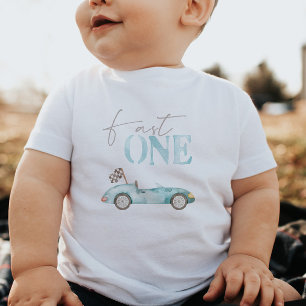 T-shirt de naissance pour voiture de course Bébé B