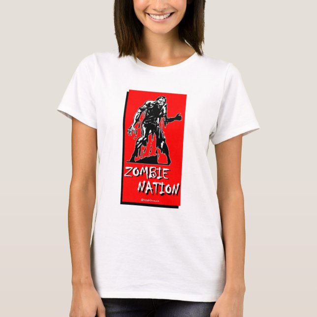 T-shirt de nation de zombi (Devant)