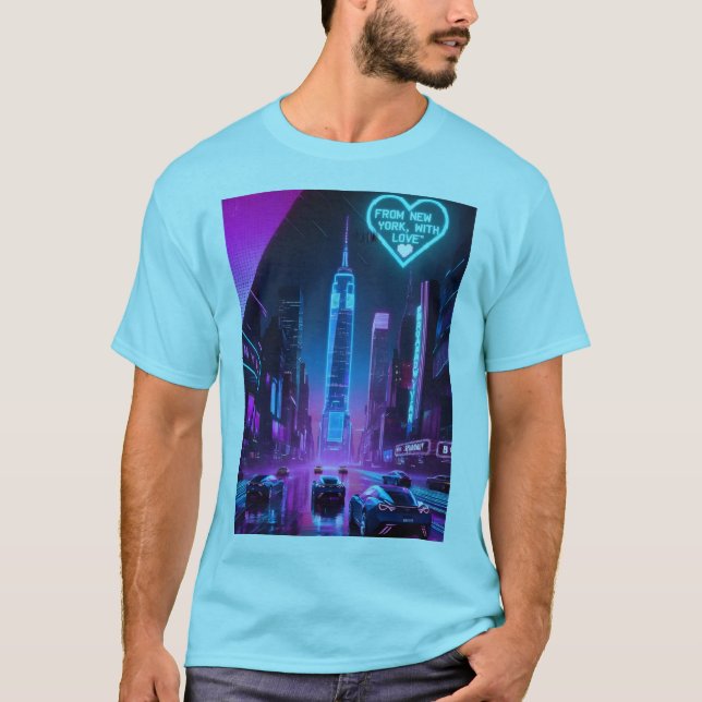 T-shirt De New York, avec Amour - Liberty Spirit Freedom. (Devant)