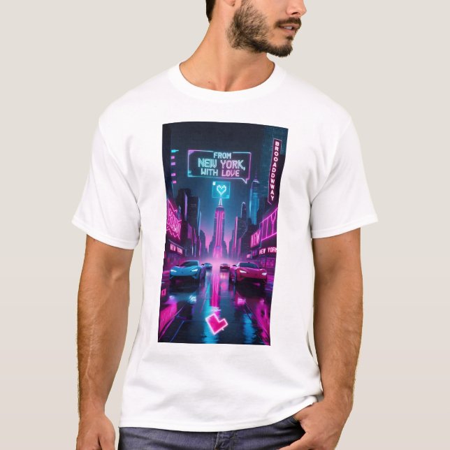 T-shirt De New York, avec Amour - Ville d'Hustle (Devant)