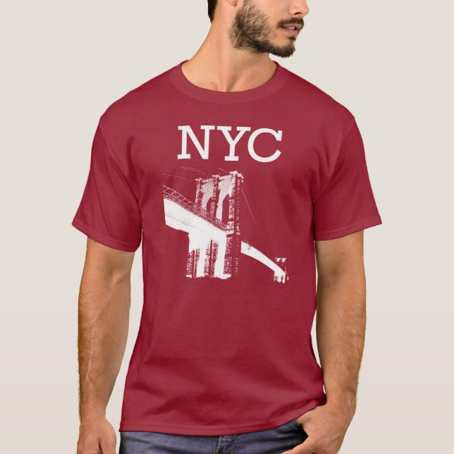 T-shirt de New York rouge-foncé (Devant)