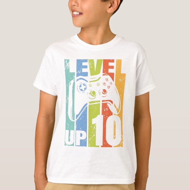 T-shirt de niveau 10 pour 10 ans d'anniversaire (Devant)