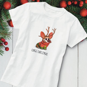 T-Shirt de Noël Chien Corgi