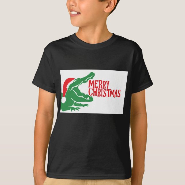 T-shirt de Noël d'alligator (Devant)