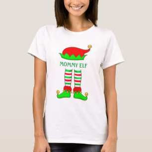 T-shirt de Noël de maman elfe mignon et tendance