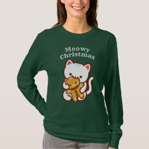 T-shirt de Noël de Meowy : Pain d'épice affamé 