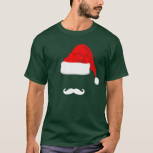 T-shirt de Noël de moustache et de casquette de