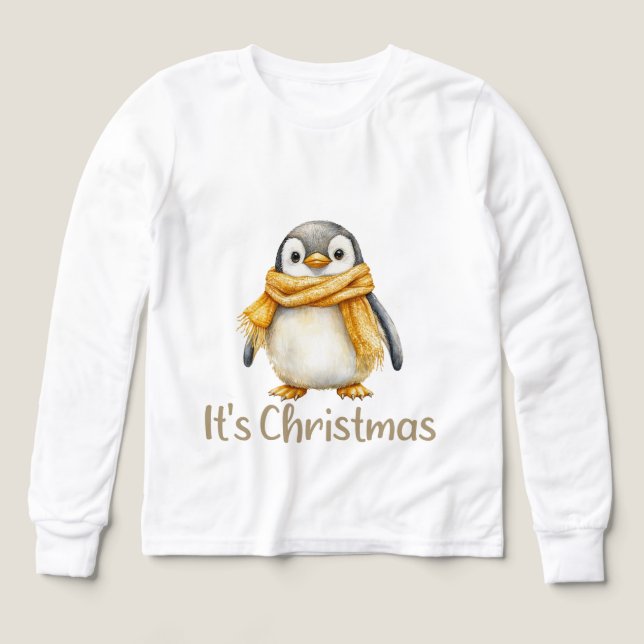 T-shirt de Noël de pingouin (Motif recto)