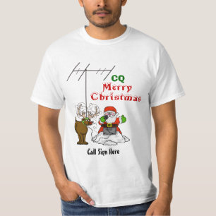 T-shirt de Noël de QC de Père Noël et de Rudolp