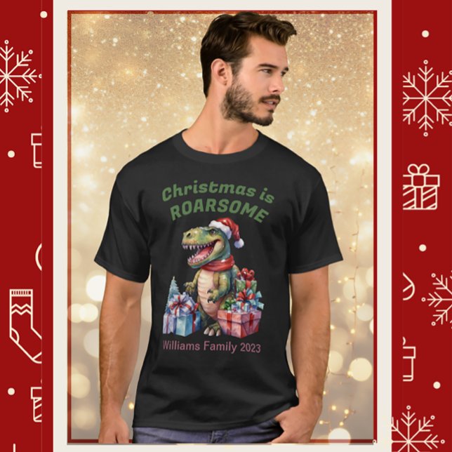 T-shirt de Noël Dinosaur pour hommes, famille (Créateur téléchargé)