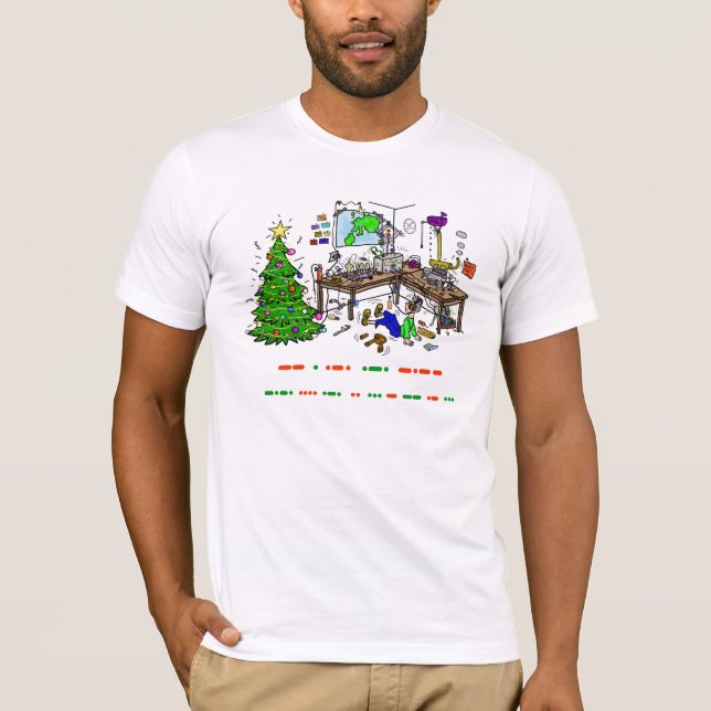 T-shirt de Noël d'opérateur de code Morse de (Devant)