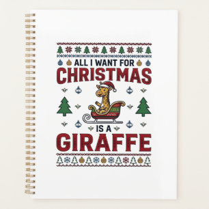 T-shirt de Noël drôle avec girafe et traîneau