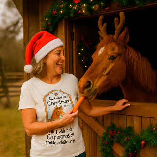 T-shirt de Noël drôle de couple de chevaux – Nom p