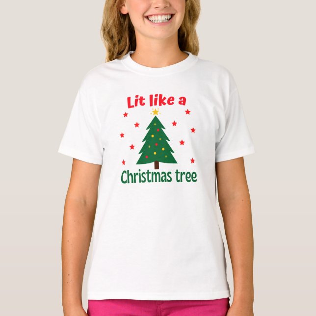 T-Shirt De Noël En Arbre De Noël (Devant)