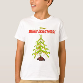 T-shirt De Noël étrange d'arbre de mante de prière badine