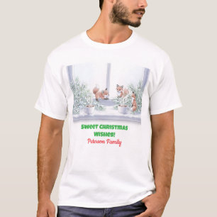 T-shirt de Noël familial - Cosy Winter Fox Scene