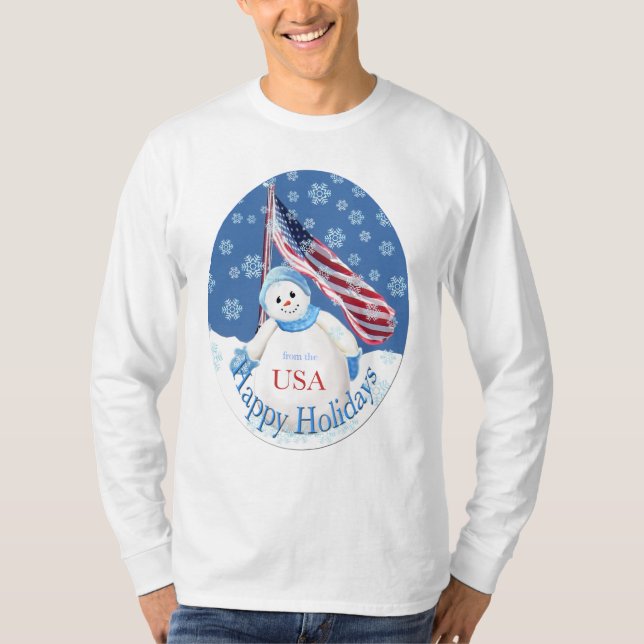 T-shirt de Noël patriotique pour les troupes (Devant)