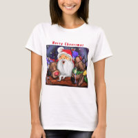 T-shirt de Noël Père Noël et Reindeers - Amusants