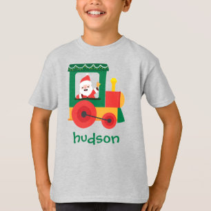 T-shirt de Noël personnalisé du train père Noël