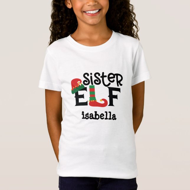T-shirt de Noël personnalisé pour la soeur Elf (Devant)