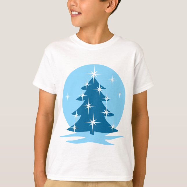 T-shirt de Noël pour enfants Blue Holiday Classic  (Devant)