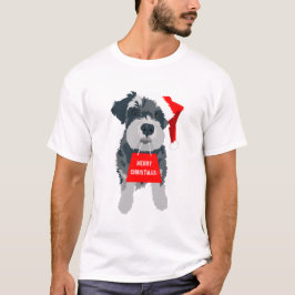 T-shirt de Noël Schnauzer Chien Santa Hat