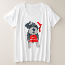 T-shirt de Noël Schnauzer Chien Santa Hat