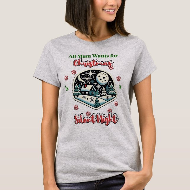 T-shirt de Noël silencieux pour maman (Devant)