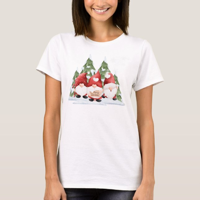 T-shirt de Noël Trois Gnomes (Devant)