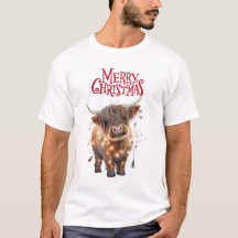 T-Shirt de Noël vache highland
