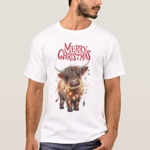 T-Shirt de Noël vache highland