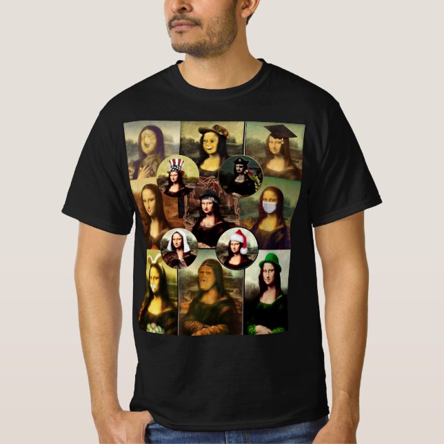 T-shirt De nombreux visages de Mona Lisa (Devant)