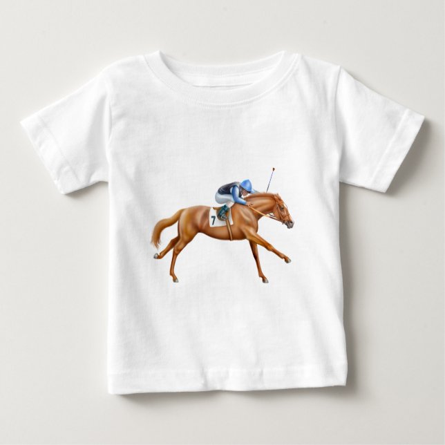 T-shirt de nourrisson de cheval de course de pur (Devant)