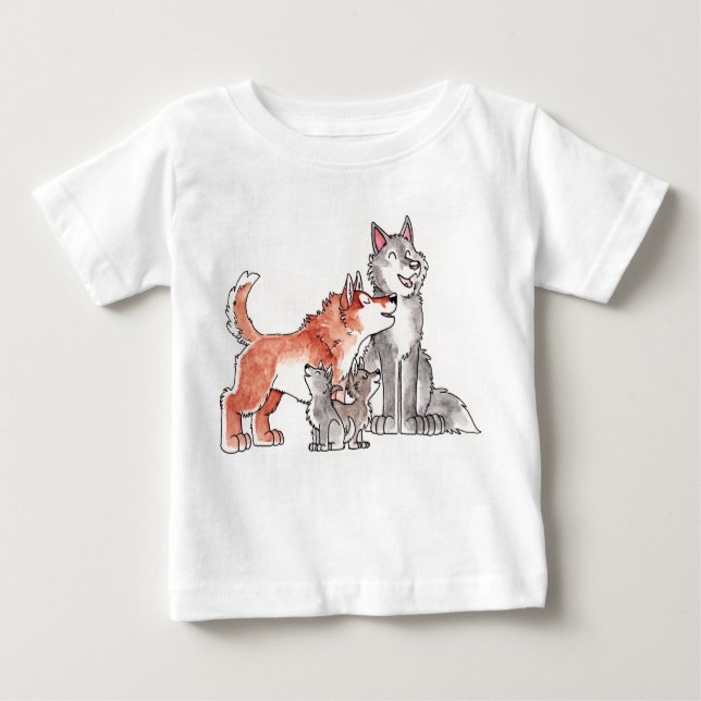 T-shirt de nourrisson de famille de loup (Devant)