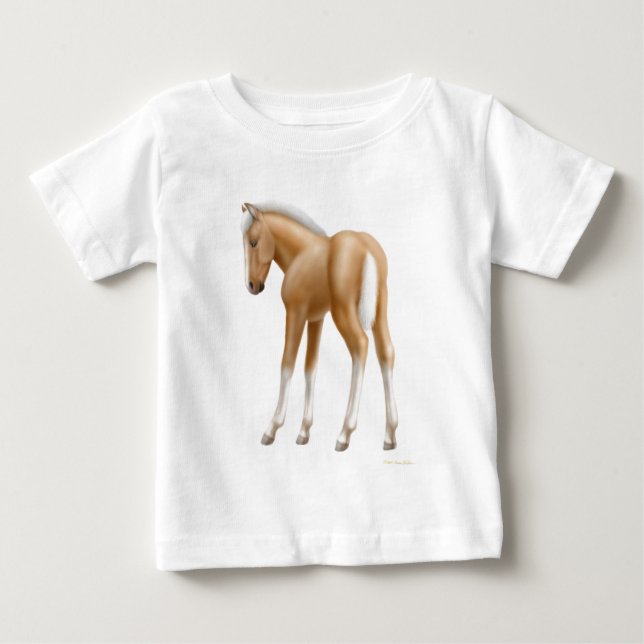 T-shirt de nourrisson de poulain de palomino (Devant)