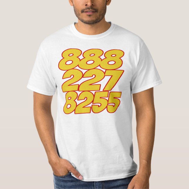 T-shirt de numéro de téléphone d'entretien de (Devant)