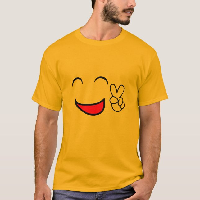 T-shirt De paix costume de groupe d'émoticône (Devant)
