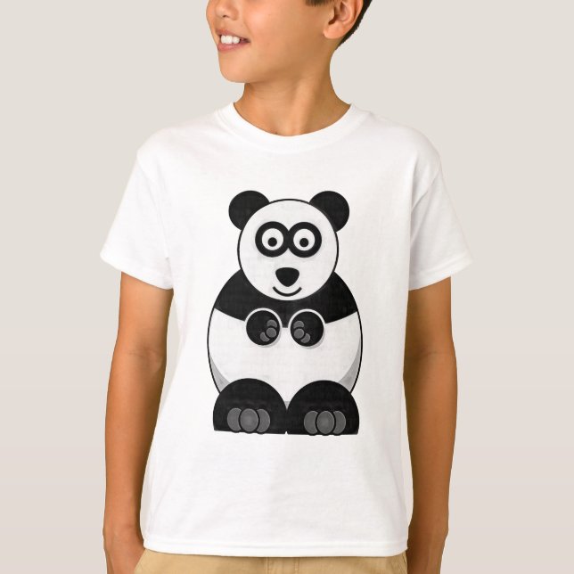 T-shirt de panda de bande dessinée d'enfants (Devant)