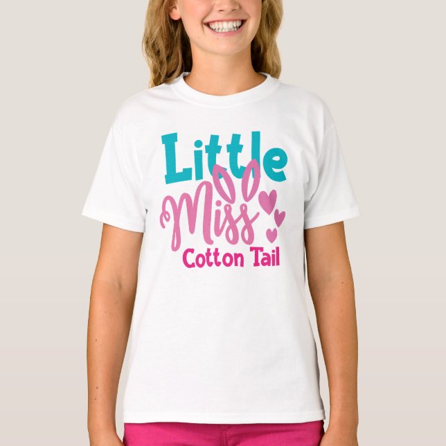 T-shirt de Pâques de la Queue de coton Miss Little (Devant)
