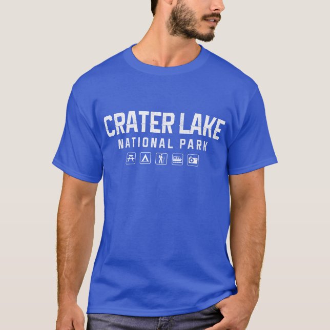 T-shirt de parc national de lac crater (foncé) (Devant)