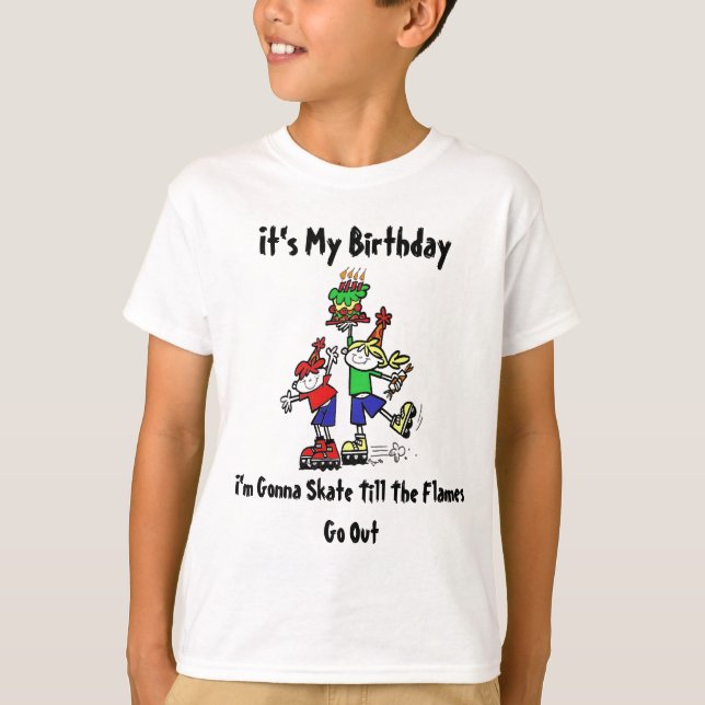 T-shirt de patinage d'anniversaire (Devant)