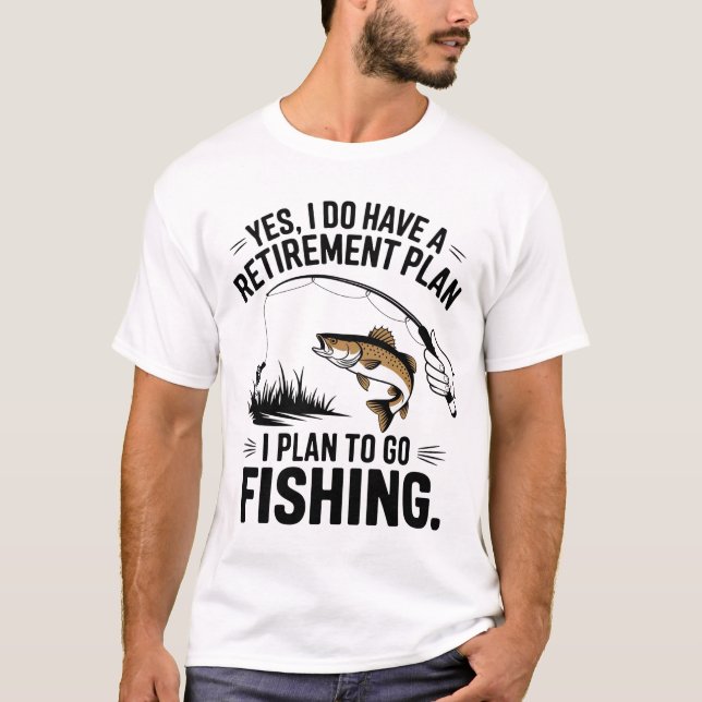T-SHIRT DE PÊCHE À LA RETRAITE (Devant)