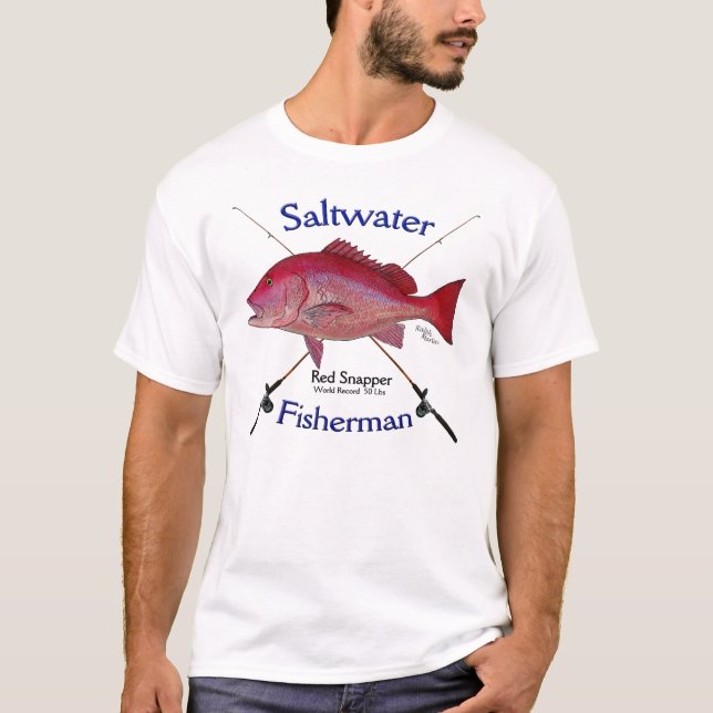 T-shirt de pêche d'eau de mer de fishermans de (Devant)