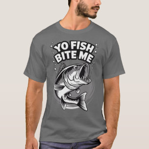 T-shirt de pêche drôle Yo Fish Bite Me