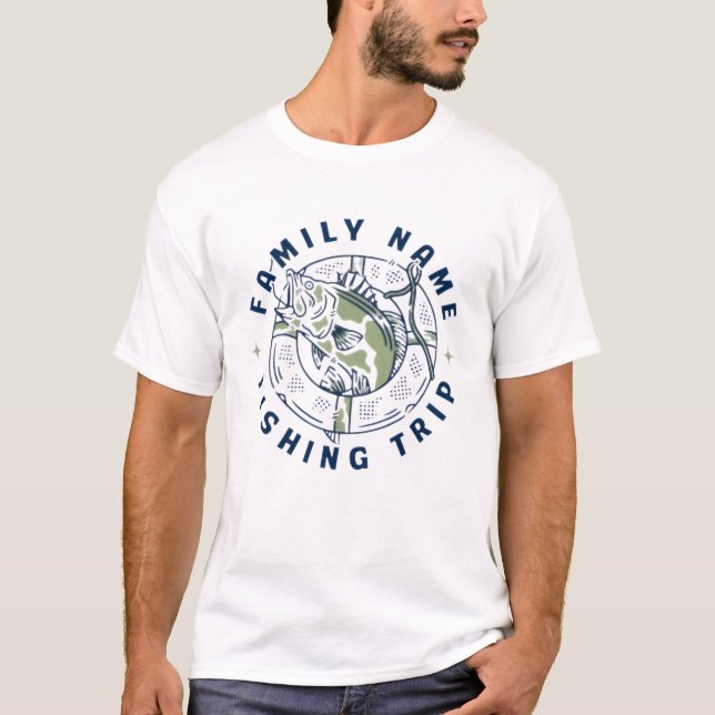 T-shirt de pêche en famille personnalisée (Devant)