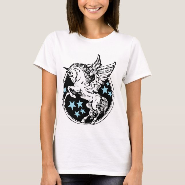 T-shirt de Pegasus de licorne de vol (Devant)