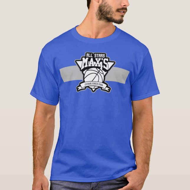T-shirt de performances de Max's All Stars (bleu) (Devant)