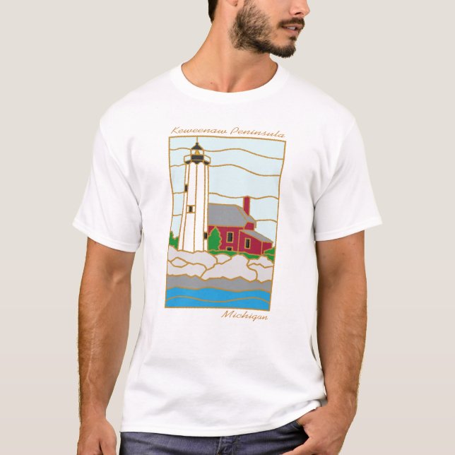 T-shirt de phare de péninsule de Keweenaw (Devant)